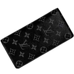 Louis Vuitton Bifold Long Wallet Brazza Black Eclipse Black Vertical